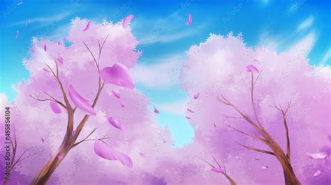 Anime Cherry Blossom Tree Background