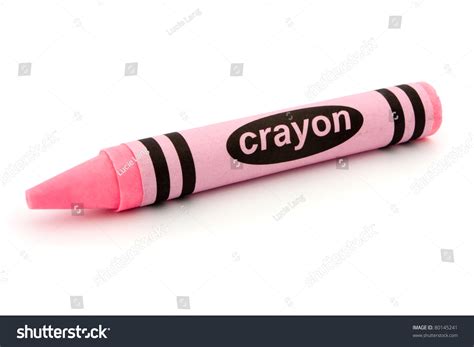 Single Pink Crayon Isolated On A White Background Stock Photo 80145241 ...