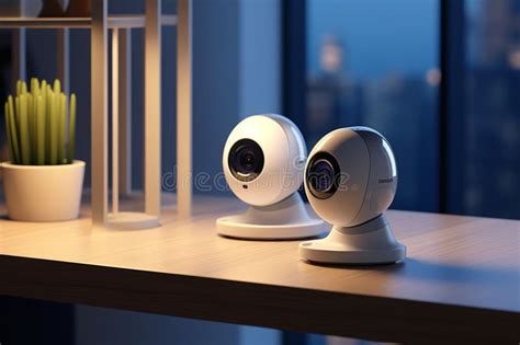 Smart Home Security Cameras with Advanced Features Stock Illustration ...