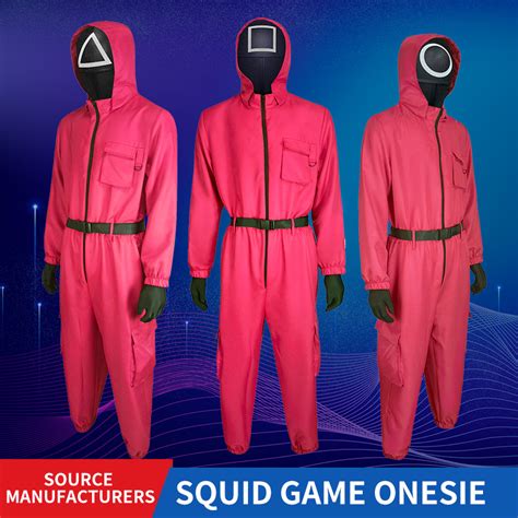 Squid Game Cosplay Costume Jumpsuit Boss Coat Mask Gloves Halloween ...