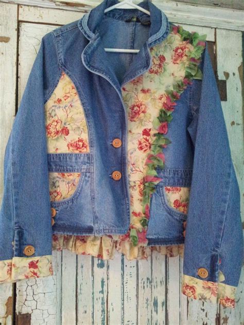 Upcycled Clothing / Upcycled Denim Jacket / Romanic Western Diy Clothes ...