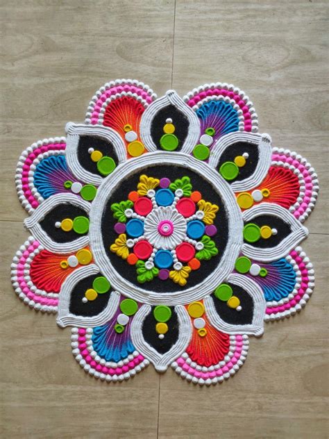 Multicolour Holi rangoli | Rangoli designs, Rangoli designs images ...