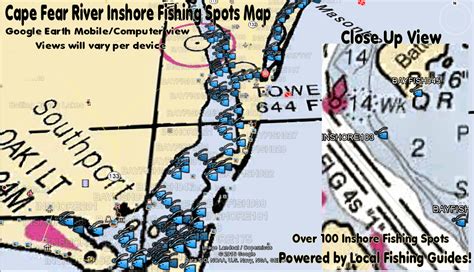 Cape Fear River Fishing Spots Map for GPS - North Carolina GPS Fishing ...