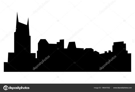 Free nashville skyline silhouette on white background Stock Vector by ...