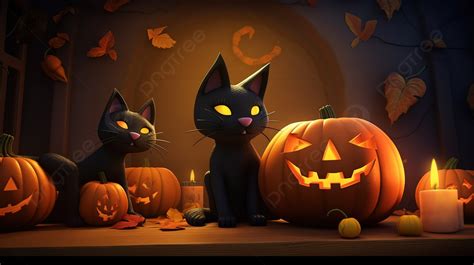 Halloween Wallpaper Images Of Cats And Pumpkins Background, 3d ...