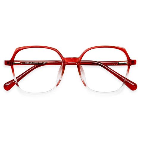 W2051 Round Red Eyeglasses Frames | Leoptique