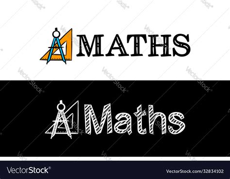 Logo for maths school subject Royalty Free Vector Image