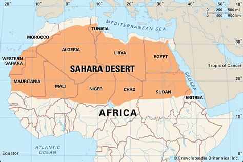 Map Of Sahara Deserts | World Map With Countries