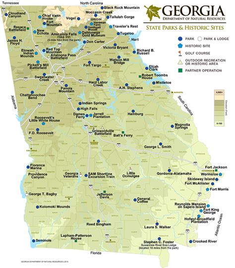 Georgia State Parks & Historic Sites Map