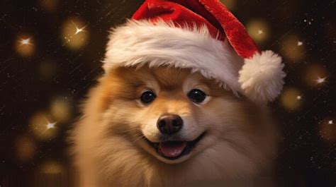 Premium AI Image | Cute dog wearing a santa hat