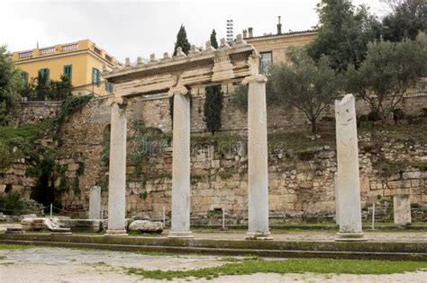 Ruins at the Roman Agora in Athens, Greece Stock Photo - Image of ...