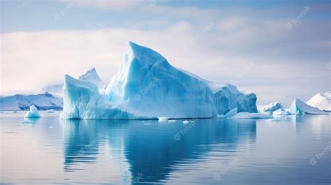 Premium Photo | Iceberg floating in the water with icebergs in the ...