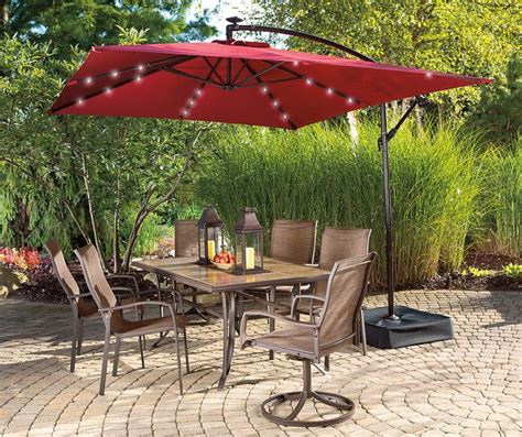 Rectangular Patio Umbrella With Lights - patioset.one