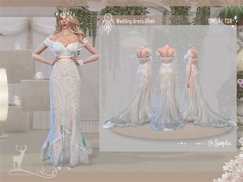 Sims 4 Black Wedding Dress CC