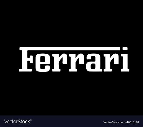 Ferrari brand logo car symbol name white design Vector Image