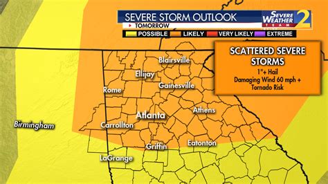 Severe weather forecast across North Georgia Sunday