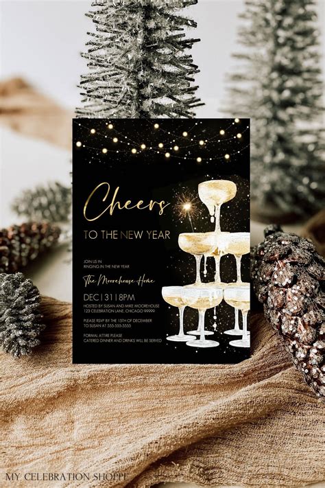 New Years Eve Party Invitation NYE Party Invitation Template - Etsy