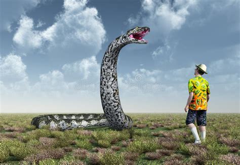 T-Rex vs Titanoboa stock illustration. Illustration of animal - 192234605