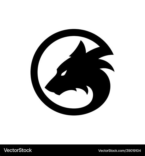 Black wolf logo icon Royalty Free Vector Image