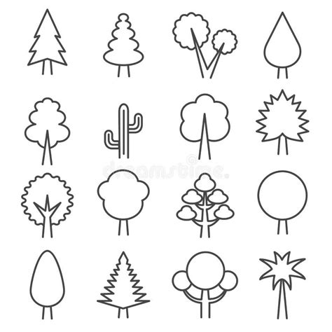 Tree Simple Icon Outline on White Background Stock Vector ...