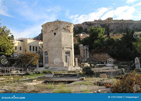 Tower of the Winds in Roman Agora of Athens Stock Image - Image of ...