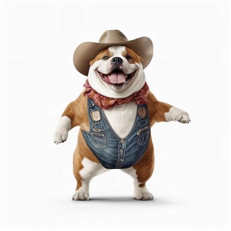 Premium AI Image | A dog wearing a cowboy hat and a vest