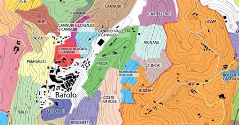 Official Map of Barolo, Barbaresco, Diano d'Alba | Dall'Uva