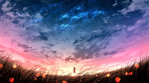 Anime Sunset Sky - 4K Ultra HD Wallpaper by furi