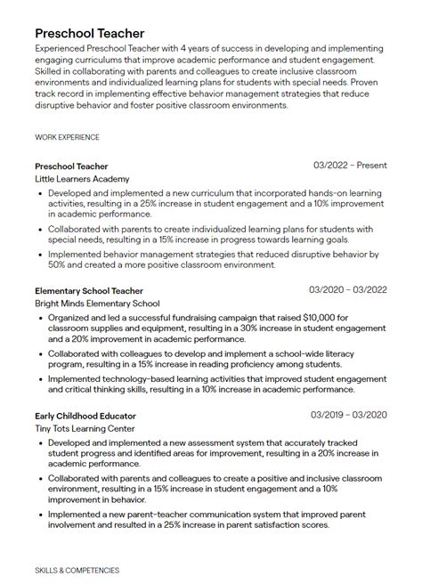 1+ Preschool Teacher Resume Examples [with Guidance]