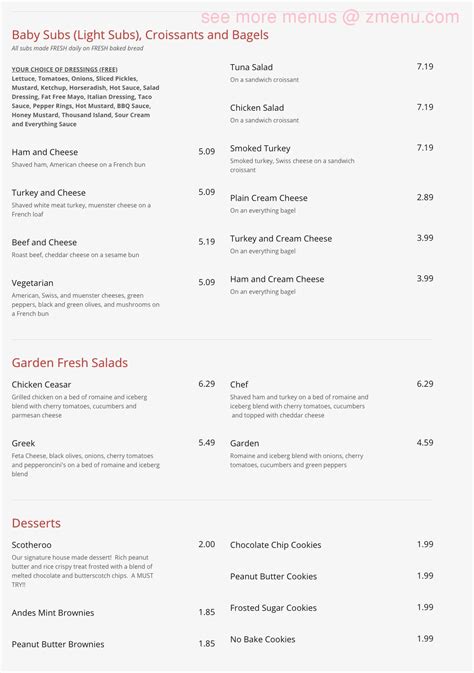 Online Menu of Westside Deli Restaurant, Mason, Michigan, 48854 - Zmenu