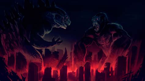 1920x1080 Resolution King Kong vs Godzilla Artwork 1080P Laptop Full HD ...