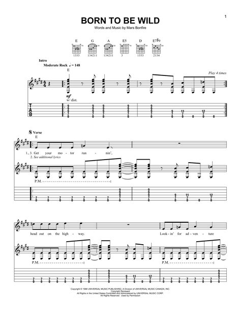 Born To Be Wild | Sheet Music Direct