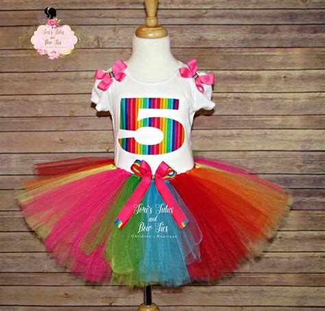 Rainbow Birthday Outfit. Rainbow Birthday Tutu. Rainbow | Etsy