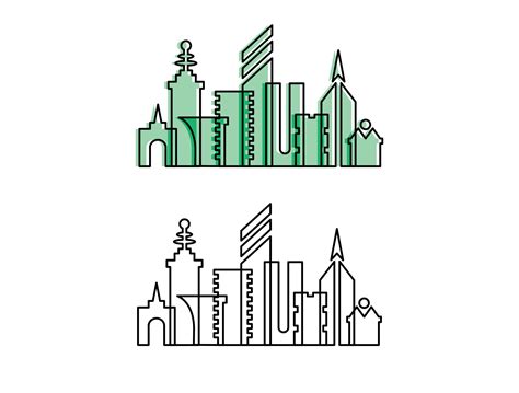 5 City Outline Illustrations by Design.dev on Dribbble