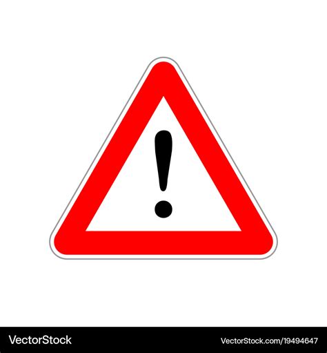 Attention bright red warning sign on white Vector Image