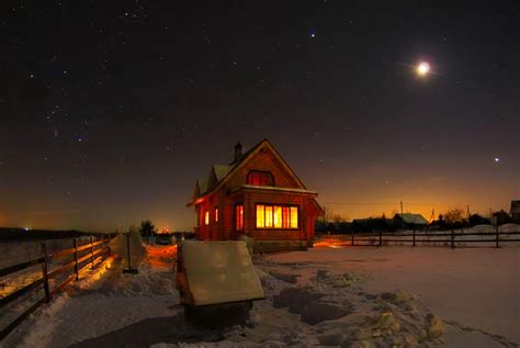 Beautiful Winter Night Wallpaper Free Download