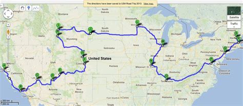 USA Road Trip Route Map - draft 1 - Swadeology