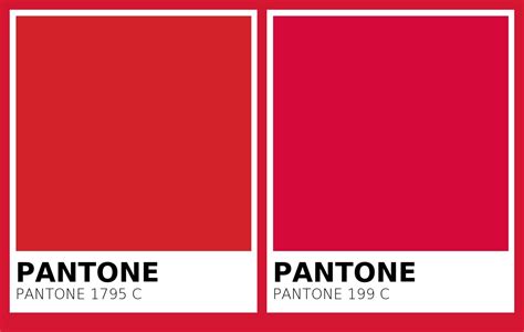 Color PANTONE 1795 C vs PANTONE 199 C Side By Side