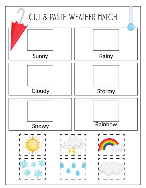 Record the Weather, Writing Practice, & Weather Match Game Printables ...