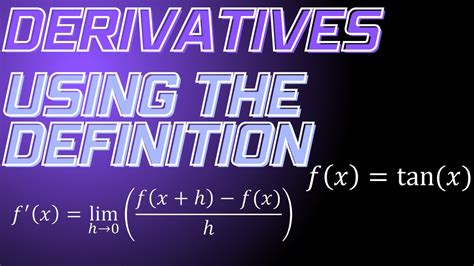 Derivative of tanx from first principles - YouTube