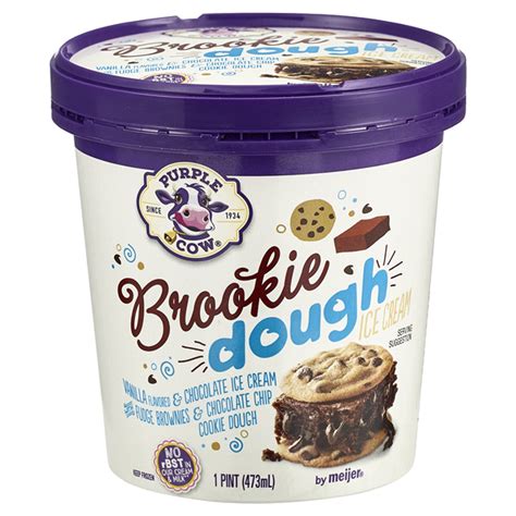 Purple Cow Brookie Dough Ice Cream, 16 oz. Ice Cream | Meijer Grocery ...