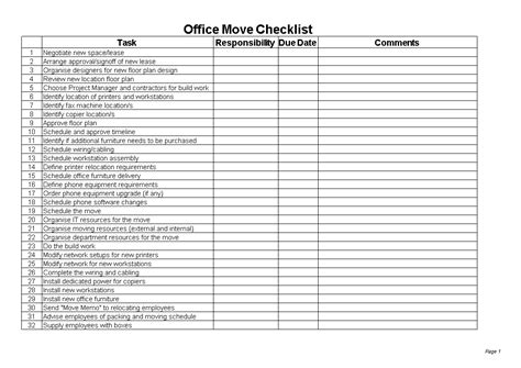 Office Move Checklist Excel - How to create an Office Move Checklist in ...