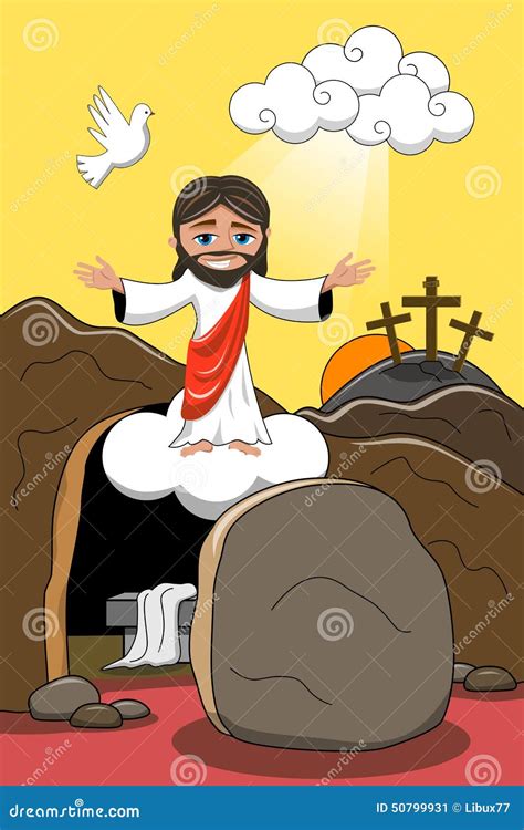 Jesus Christ Resurrection Tomb Rising Stock Vector - Illustration of ...