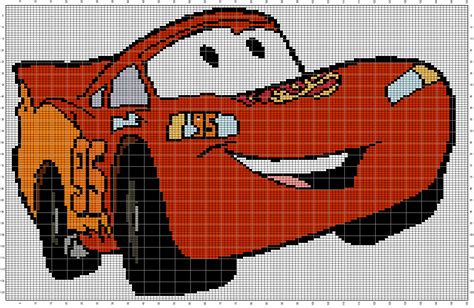 Lightning Mcqueen Pixel Art Point De Croix - Riset