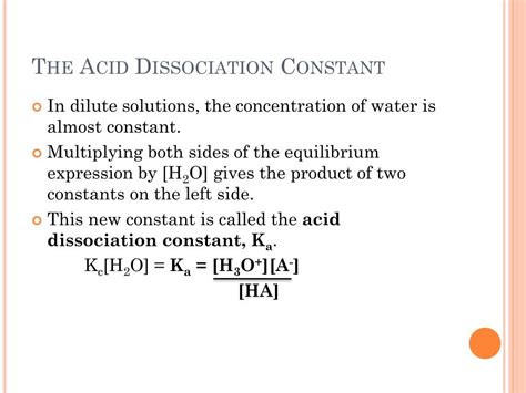 PPT - The Acid Dissociation Constant, K a PowerPoint Presentation, free ...