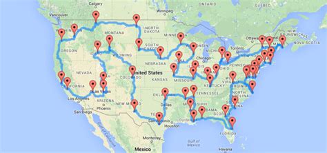 A Map of the Optimal United States Road Trip That Hits Landmarks in All ...