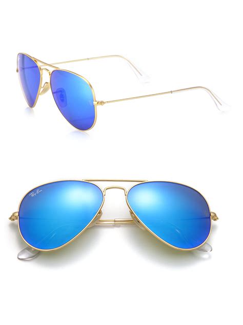 Ray-ban 55mm Pilot Aviator Sunglasses in Blue | Lyst