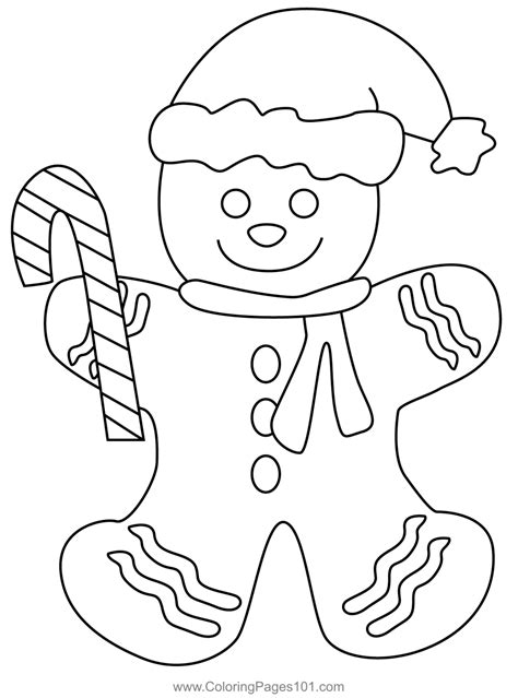 Gingerbread Man Coloring Page for Kids - Free Christmas Cartoons ...