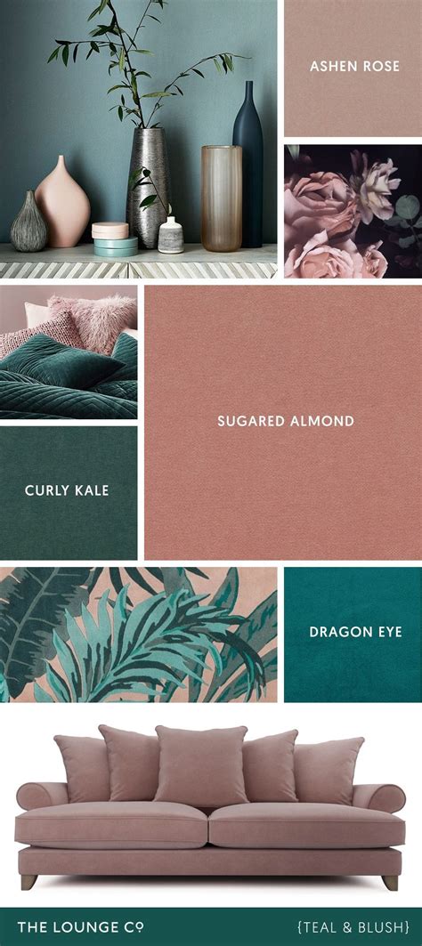 Colour Combinations - Teal & Blush in 2020 | Color palette living room ...