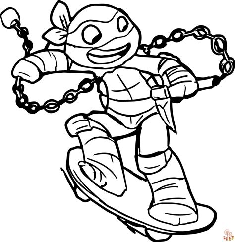 These Ninja Turtles coloring pages for kids - GBcoloring